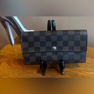 LOUIS VUITTON DAMIER EBENE SARAH LONG WALLET